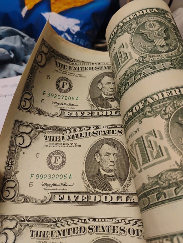 1995 $5 32banknote Sheet