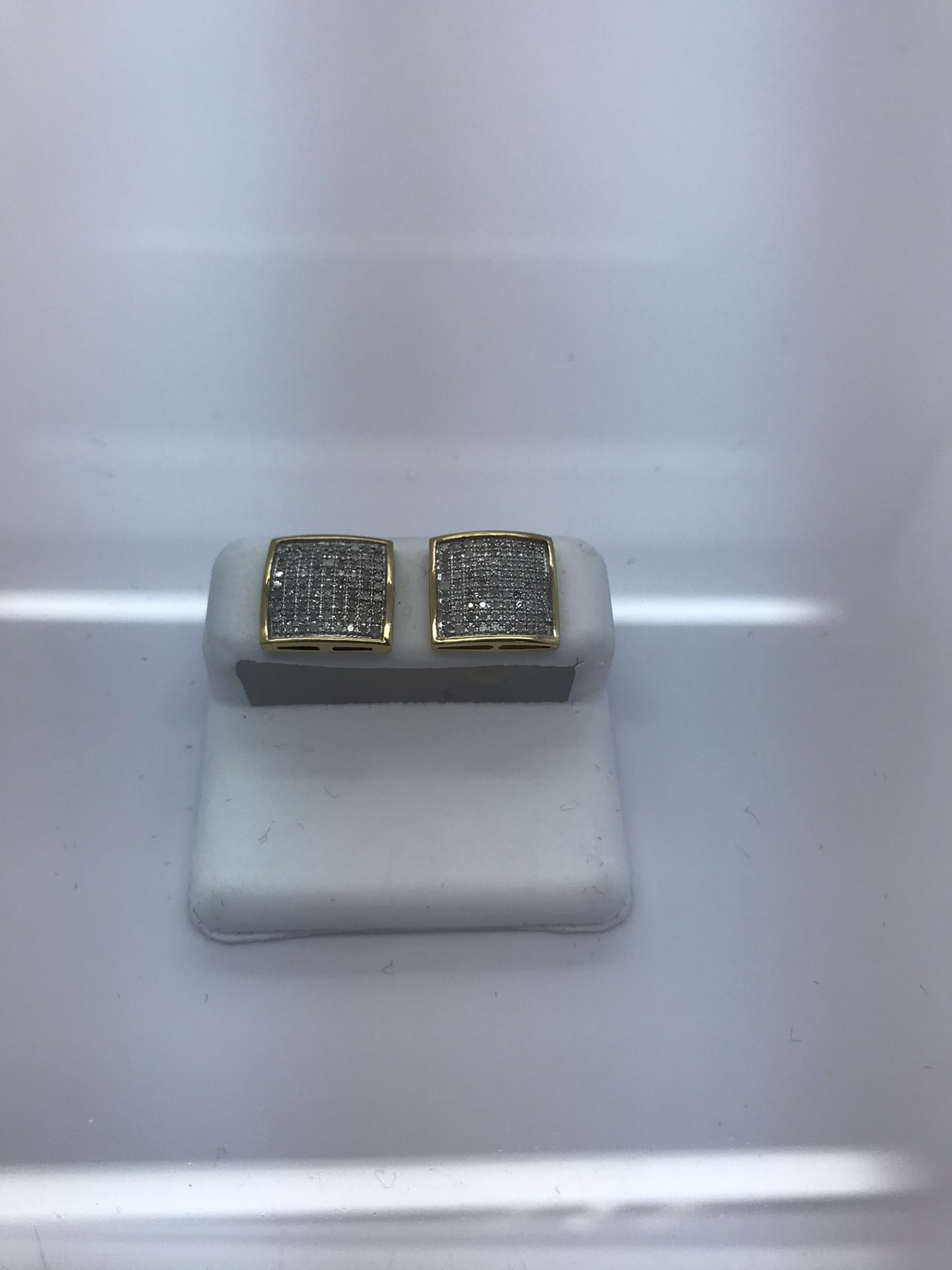 10k yellow gold earrings .50 carat diamonds
