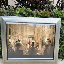 Stunning Bride/Victorian Girl/lace.  Earthtones/framed under glass 