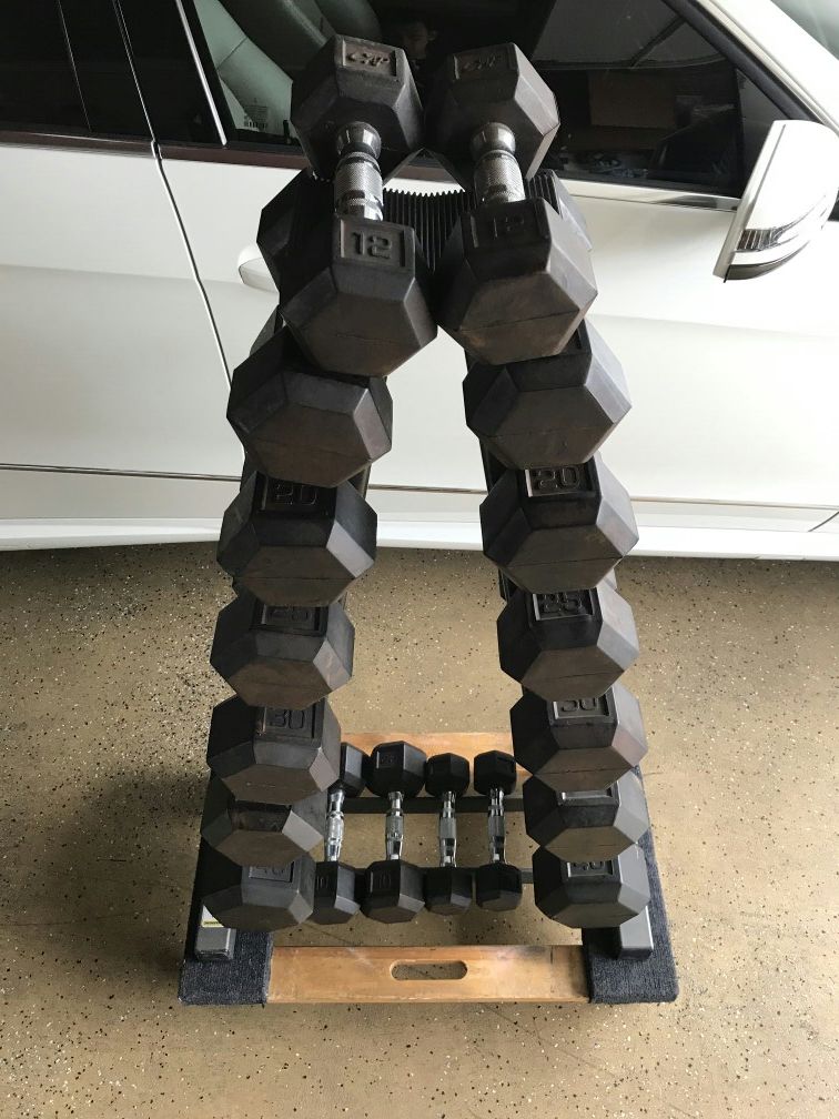 Dumbell weight set 5-10-12-15-20-25-30-35-40 with verticle rack