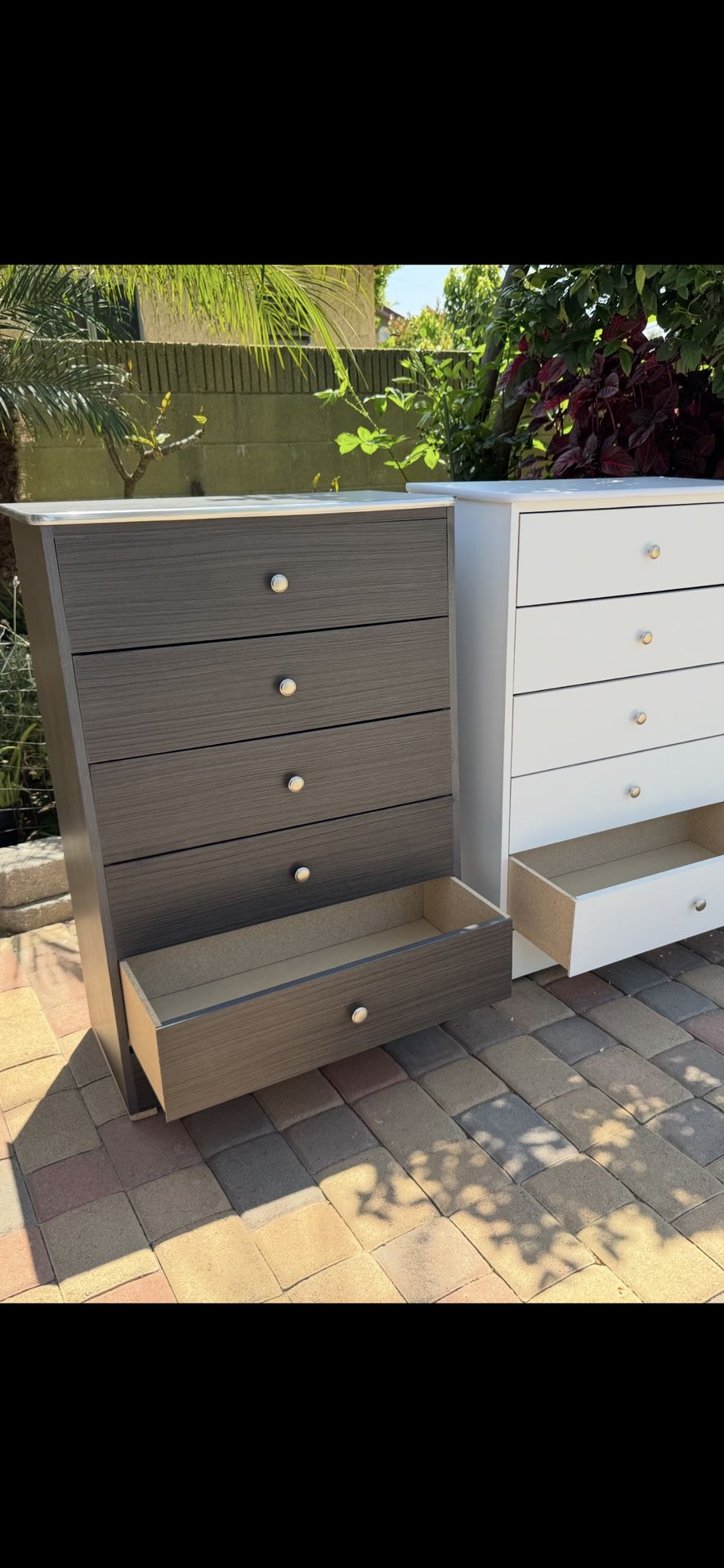 New Chest 5 Drawer Dresser Gray Color