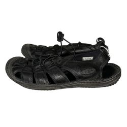 Keen Leather Black Slip on Outdoors Hiking Sandals 1464-BLCK Men’s Sz 11
