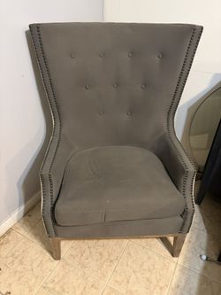 Gray Wingback Chair