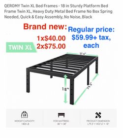 Brand New QEROMY Twin XL Bed Frame, Holds 1800lbs. Russell/boulder Area