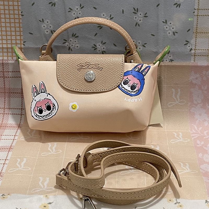 POP MARTLongchamp Light Beige Mini Tote Bag In A Classic Dumpling Shape 