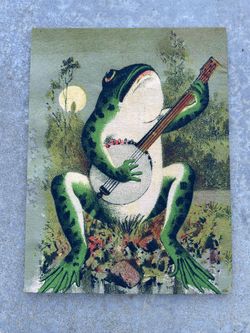 Frog Toad Playing Banjo Guitar Art