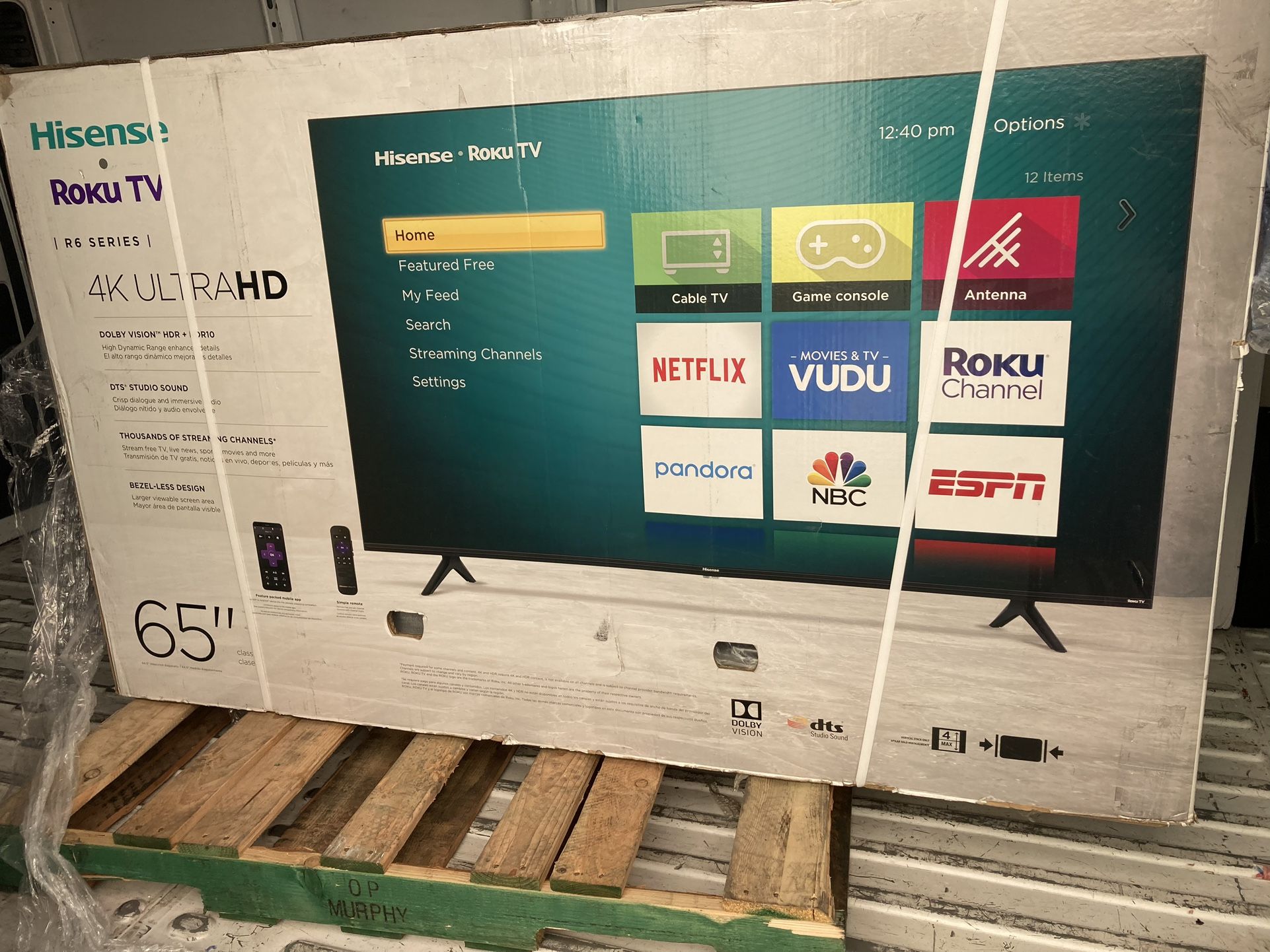 65” Hisense Smart Roku UHDTV 4K