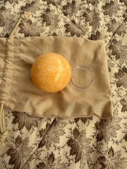 Orange Crystal Sphere with Stand & Storage Pouch