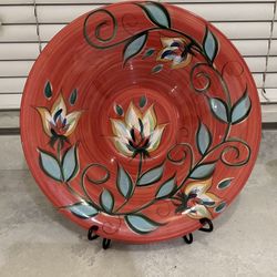 Southern Living decorative dish signed by Gail Pittman with stand 