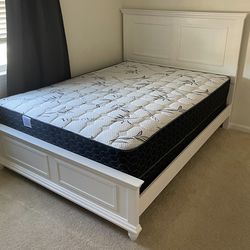 White Queen New Bed With Nice 10” Orthopedic Supreme Mattress & Boxspring Included 📍