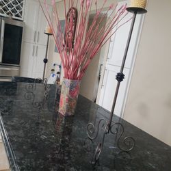 center table vase with pink silk bamboo