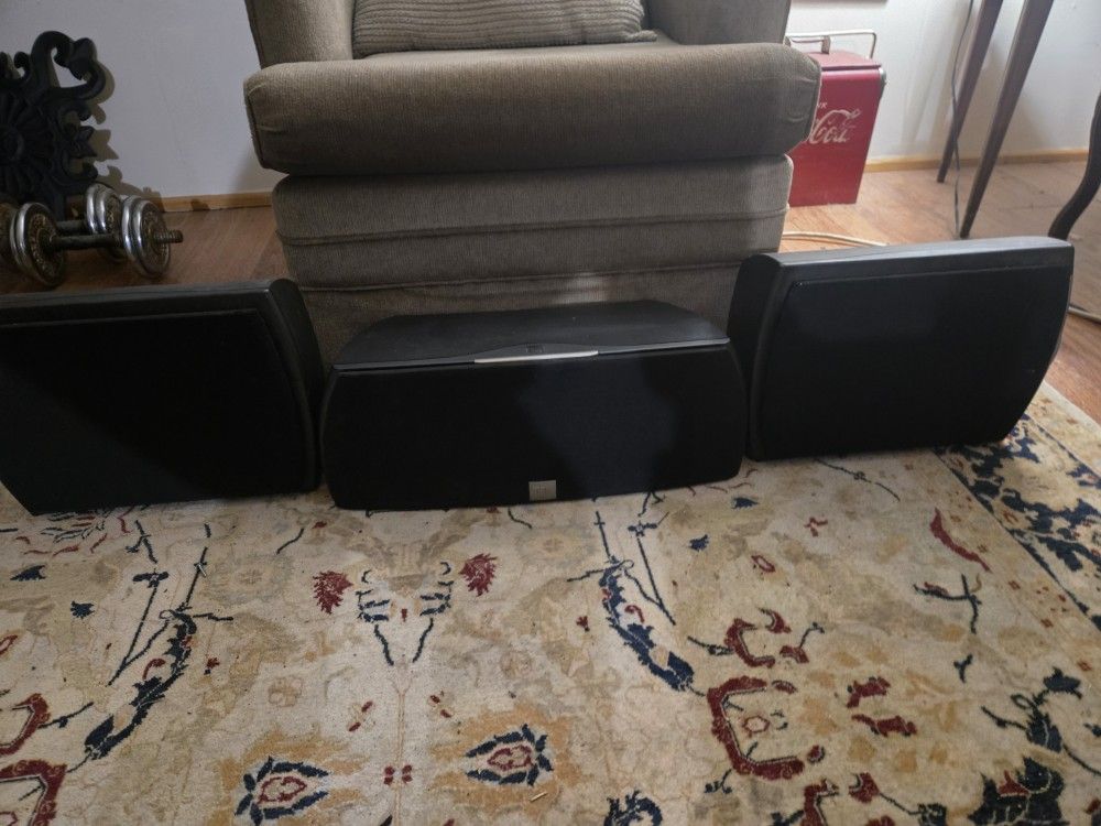 JBL speakers left right and center With Yamaha Receiver
