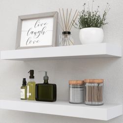 White Floating Shelves