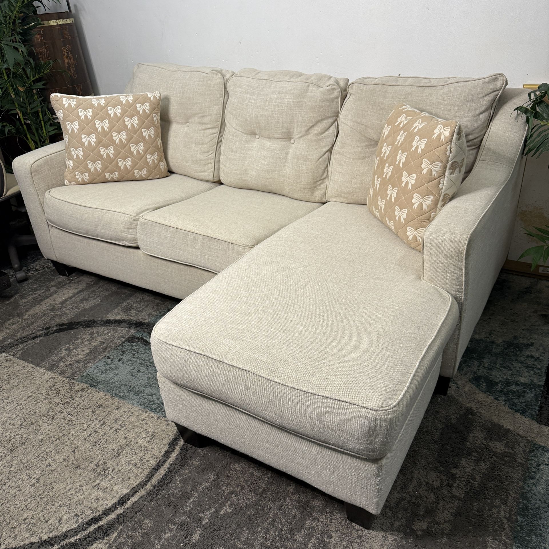 Sectional Free Delivery Beige Sofa Reversible Chaise Couch