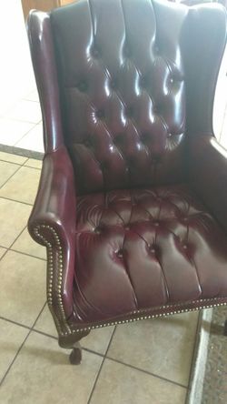 Brown leather studded chair $250 or best offer!