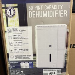 GE® 50 Pint Portable Dehumidifier with Built-in Pump and Smart Dry for Wet Spaces