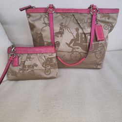 Coach pink tote 
