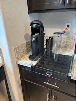 Nespresso Vertuo + Tempered Glass Pod Holder Bundle