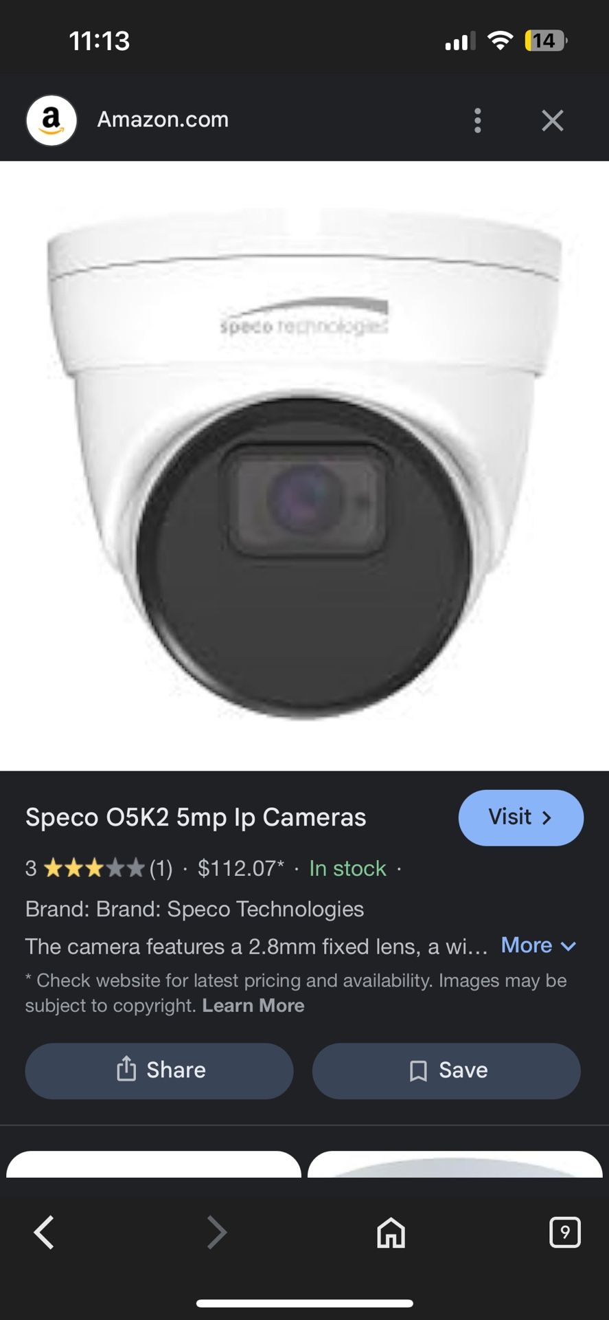 Speco NR Series Camera Set