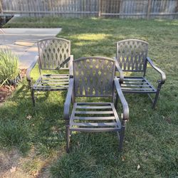3 Outdoor Metal Chairs