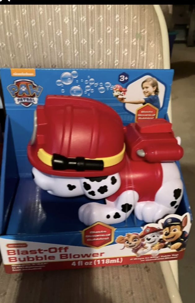 Paw Patrol Marshall Blast Off Bubble Blower New