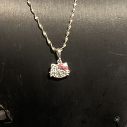 Cadena Y Medalla De Hello kitty De Plata .925