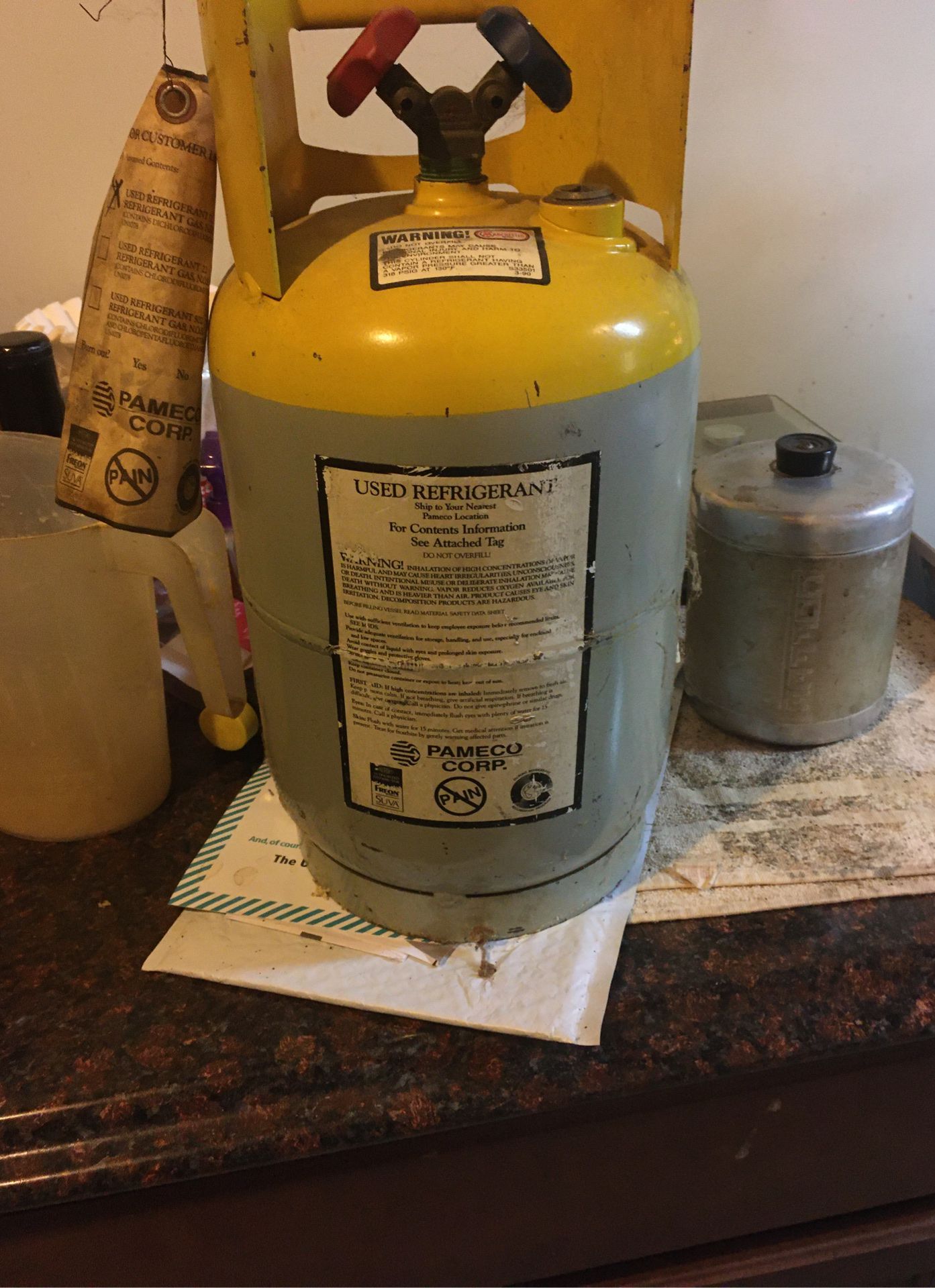 Freon recovery tank never used