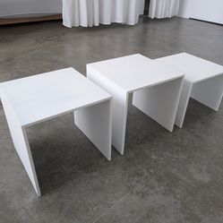 3 side tables - solid aluminum - custom piece