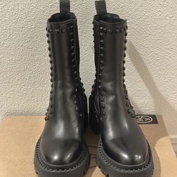 Ash Women Studded Leather Boots Size 35