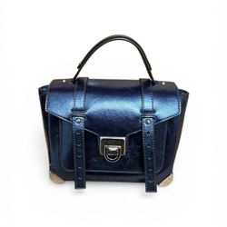 Michael Kors teal Manhattan Satchel Top Handle Bag