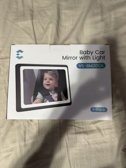 Baby Car Mirror with Light 2-Pack, 7 RGB Colors, 360° Adjustable Rear Facing