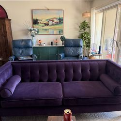 Beautiful purple tufted velvet couch!