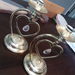 Vintage Heart Candle Holders 