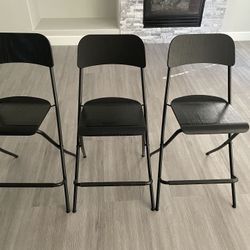 3 Black Barstools 