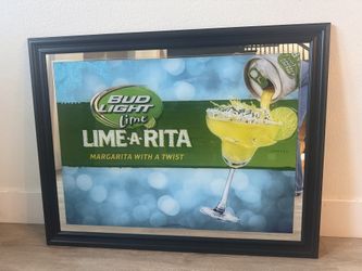 Brand new bud light lime a Rita framed mirror
