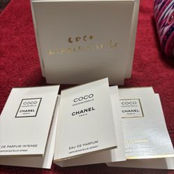 Mademoiselle perfume  samples in a box 