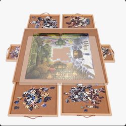 Rotating wooden puzzle board