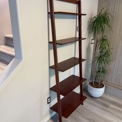 Modern Leaning Bookcase - 5 Shelves