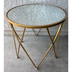 Side Gold Glass Table 