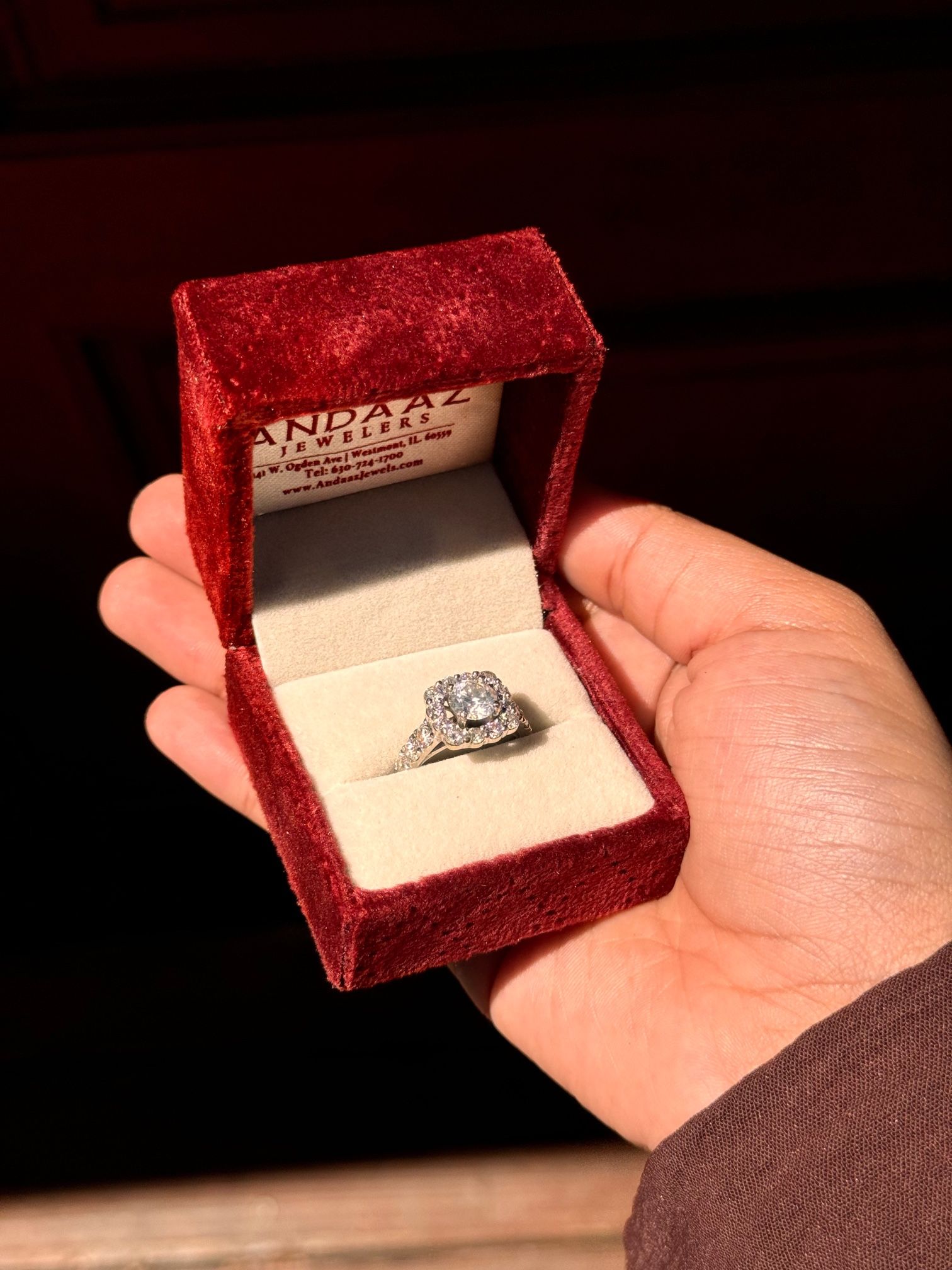Elegant Diamond Halo Engagement Ring