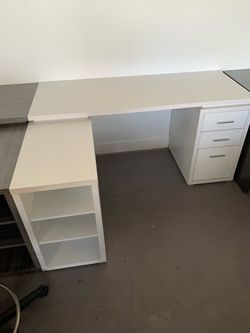 White desk l shape 60”x48” new! Sale!