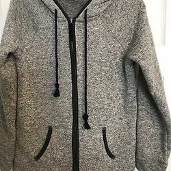 American Eagle Outfitters Gray Knit Full Zip Jacket