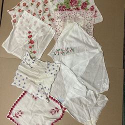 Vintage Handkerchief  Lady Lot Of 10