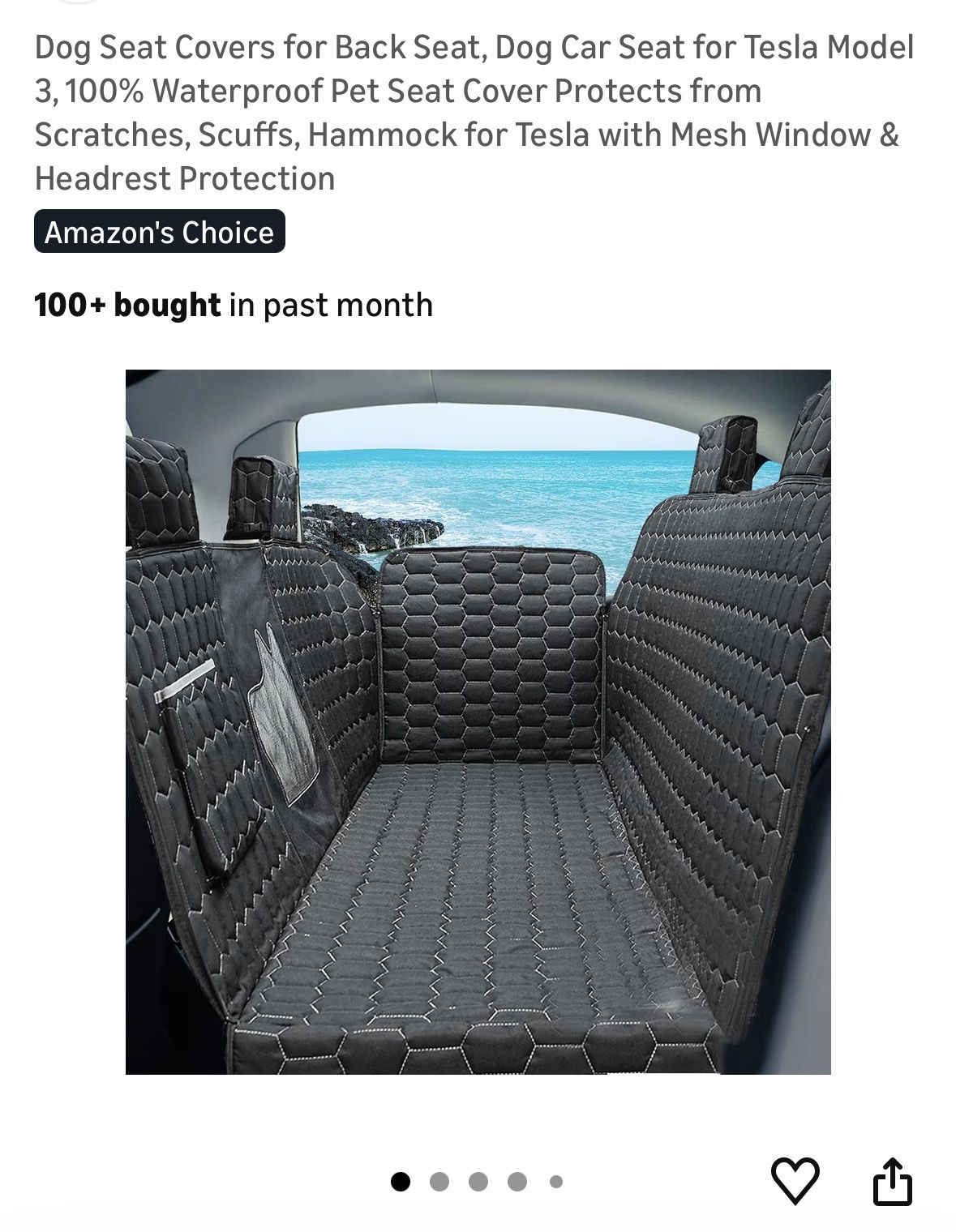 Dog Seat Cover For Tesla Model 3