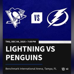 LIGHTNING VS. PENGUINS (7 PM EST TONIGHT)