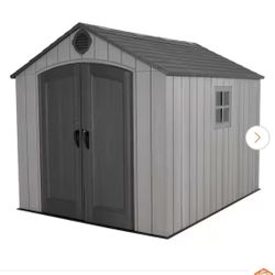 Lifetime 8 ft. W x 10 ft. D Rough Cut Gray Resin Outdoor Storage Shed