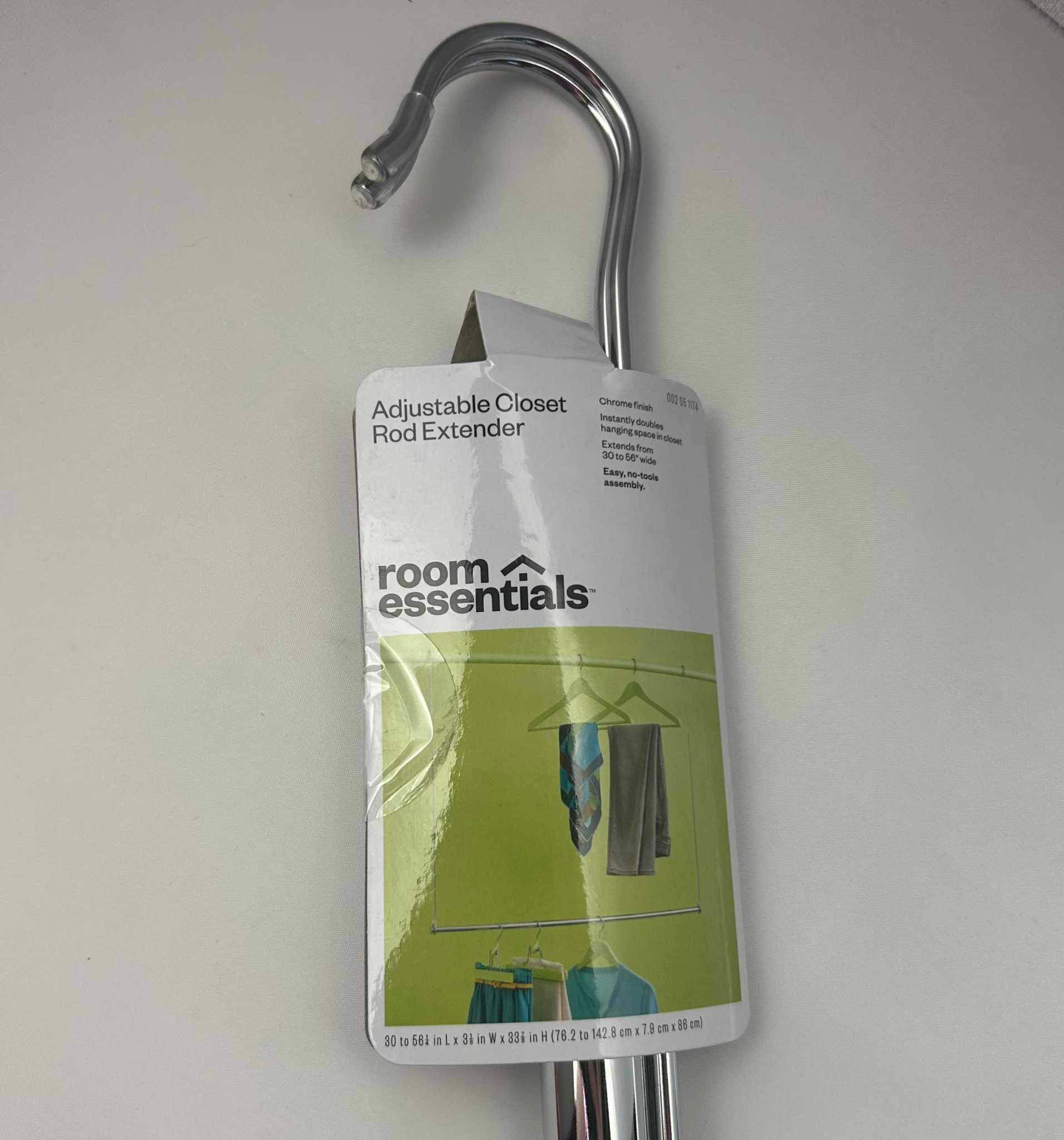 Adjustable Closet Rod Extender Chrome Finish Instantly Doubles Hanging Space