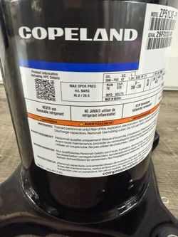 Copeland ZP51LXE-PFV-800 51K BTU Scroll Compressor – 208/230V R-410A