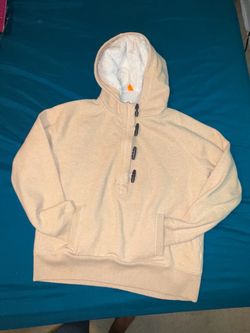 Cream Hoodie Sweatshirt with Toggle Buttons XXL