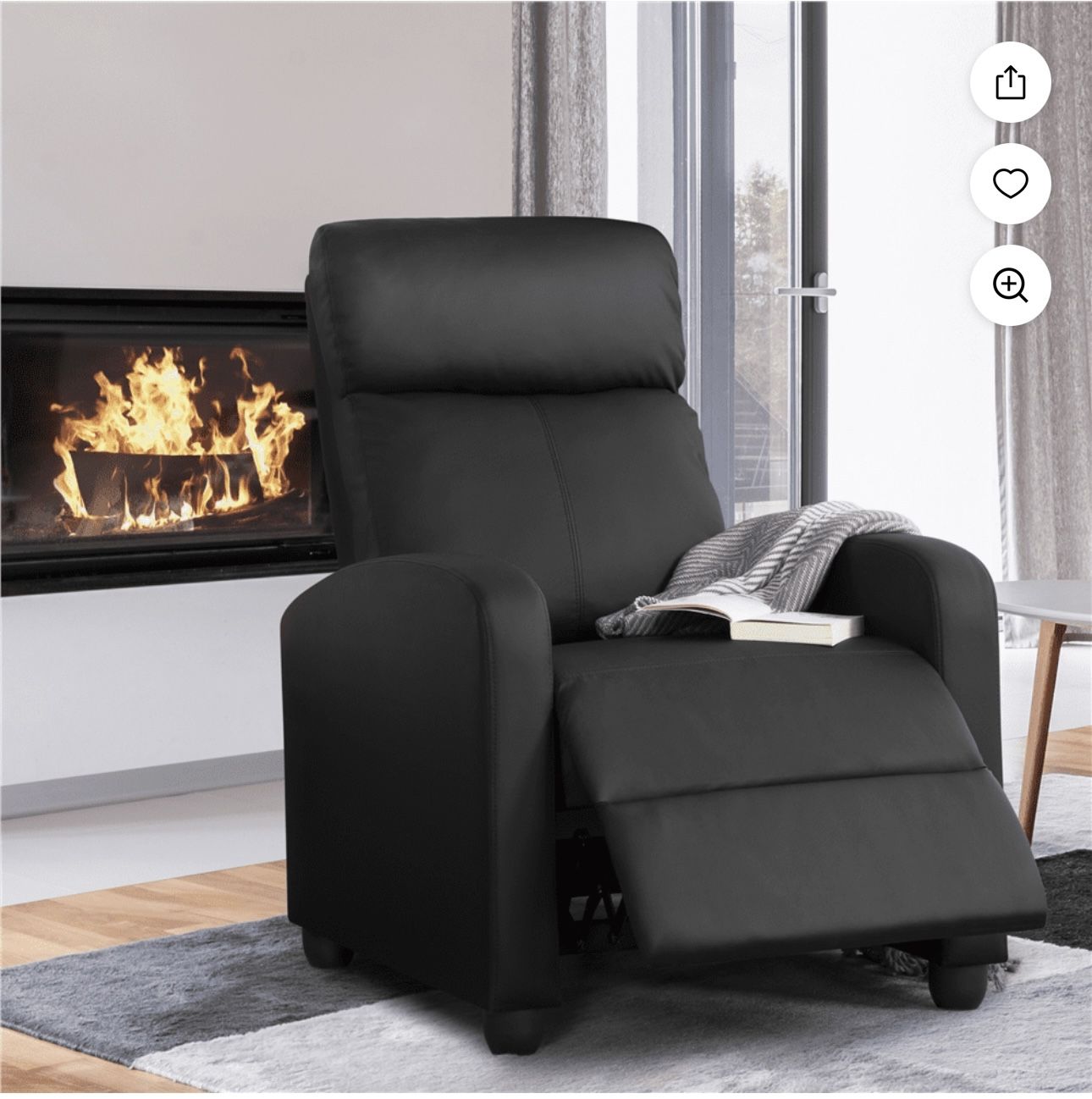 Recliner Chair PU Leather Recliner Sofa Home Theater Seating with Lumbar Support Overstuffed High-Density Sponge Push Back Recliners Armchair for Livi